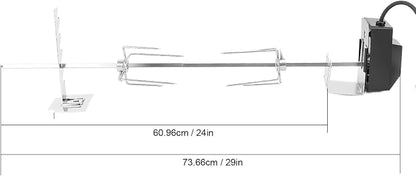 Rotisserie Grill Kit, Rostizador Para Asador Heavy Duty 304 Stainless Steel 15Kg 2.5Rpm Automatic Rotating Bbq, Rostizador Para Asador Ber For Backyard Camping Suckling Pig Chicken Sheep (Us Plug