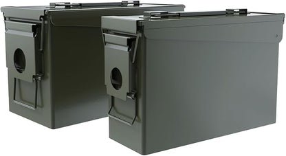 PATRON 30 & 50 Cal Ammo Can Metal Ammo Box Storage Crate Case for Shotgun Bullet Rifle Ammunition Waterproof (Black or Green)
