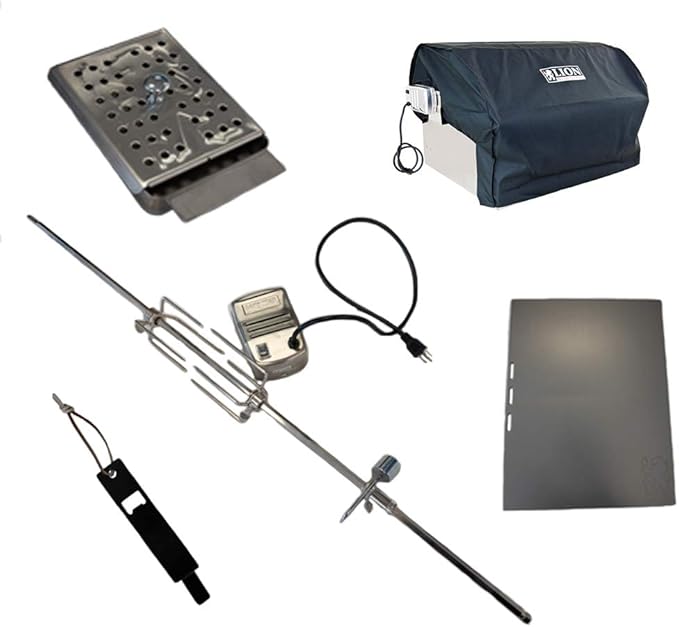 Lion Premium Grills 32-Inch Liquid Propane Grill L75000 and Double Side Burner with Lion Door and Drawer Combination Unit with 5 in 1 BBQ Tool Set Best of Backyard Gourmet Package Deal