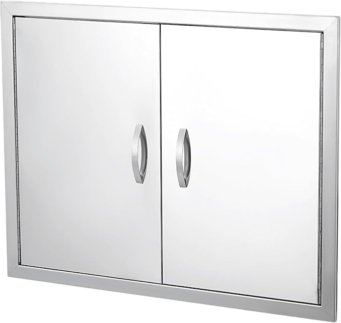 GarveeLife BBQ Access Door 31 in W x 24 in H, Double Outdoor Kitchen Door, Weatherproof Built in 304 Stainless Steel with Handle for Outside, Commercial, BBQ Island, Grilling Station, Outside Cabinet