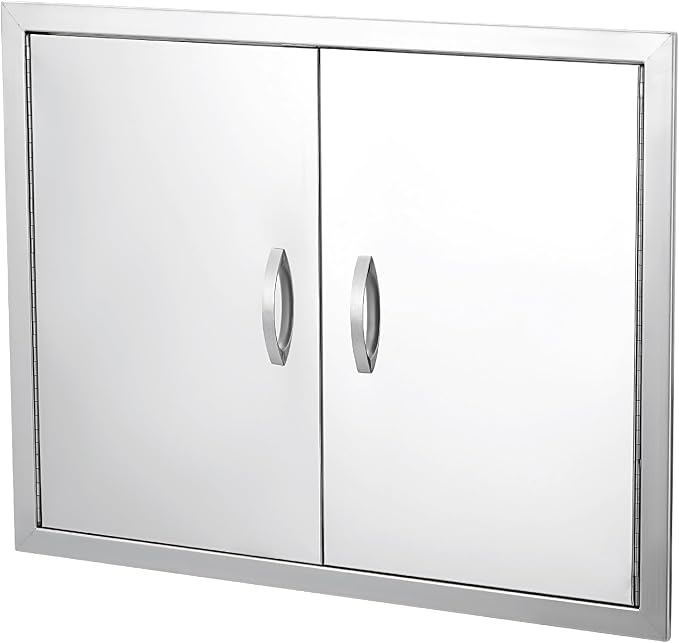 GarveeLife BBQ Access Door 26 in W x 24 in H, Double Outdoor Kitchen Door, Weatherproof Built in 304 Stainless Steel with Handle for Outside, Commercial, BBQ Island, Grilling Station, Outside Cabinet