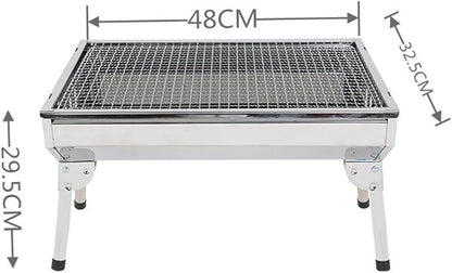 Portable Charcoal Grill for Camping BBQ, Outdoor Barbecue Grill with Foldable Stainless Steel Rack, Lightweight Camping Grill for Grilling,A-1
