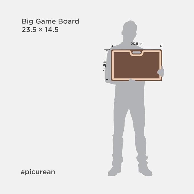 Epicurean 23.5 Inch Big Game Cutting Board, Nutmeg/Natural | Microplastic free, Professional-grade butcher block with an easy-carry handle and deep juice groove for tailgating or kitchen