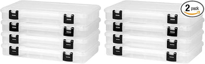 Plano ProLatch 3700 StowAway,Clear and Black,ProLatch Locking System,Transparent Design to Quickly Identify Contents,Fits 3700 Series Tackle Bags,4 Count (Pack of 2)