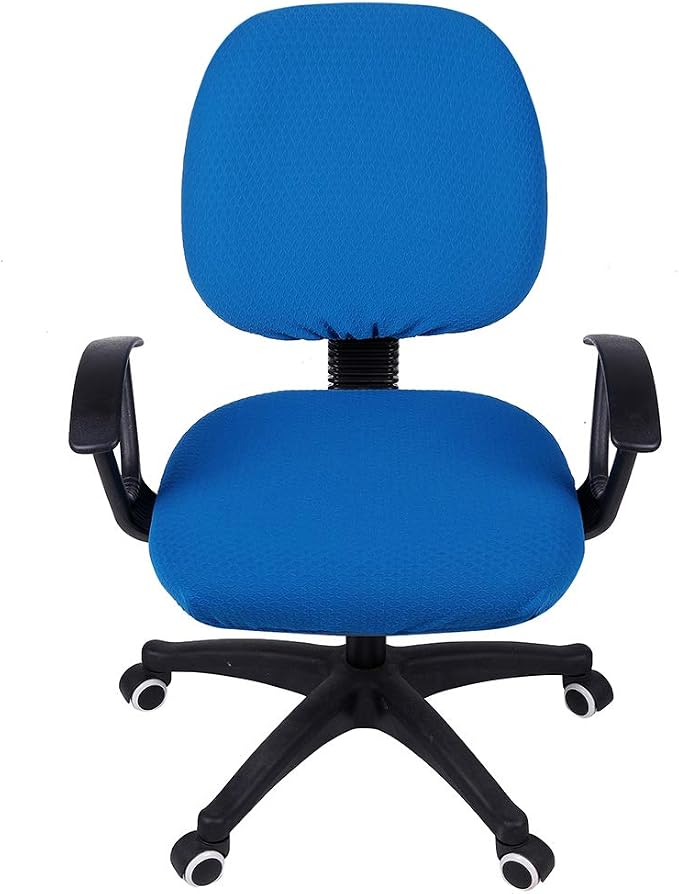 Smiry Office Computer Chair Covers for Desk Rotating Chair Protector | Stretch Jacquard Removable Washable Universal Slipcovers, Seat + Backrest Cover, Ocean