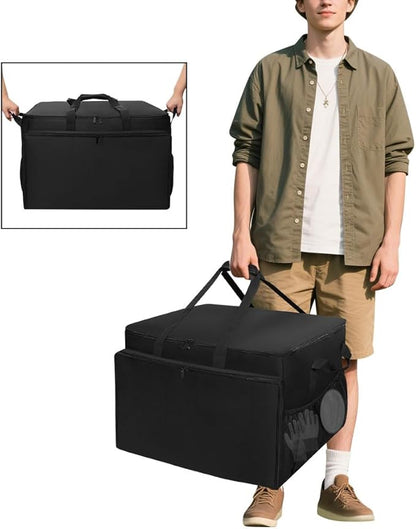 Grill Carry Bag Compatible with Ninja OG951 OG850 Woodfire Pro XL Outdoor Grill & Smoker, Heavy Duty Water Resistant Outdoor BBQ Grill Bag, with Multi-pockets and Padded Handle