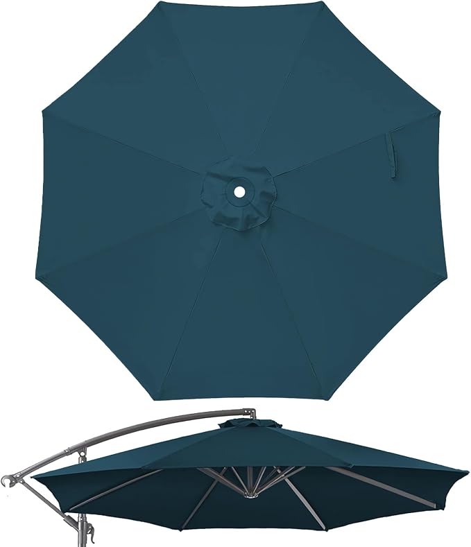 10ft Patio Umbrella Replacement Canopy for 8 ribs, Fits Hanging Offset Cantilever Market Outdoor Patio Shades，Canopy Only