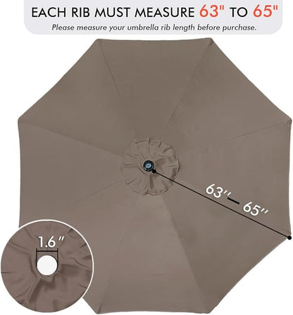 ontheway 11FT Patio Umbrella Enhanced Replacement Canopy Market Table 8 Ribs Umbrella Canopy
