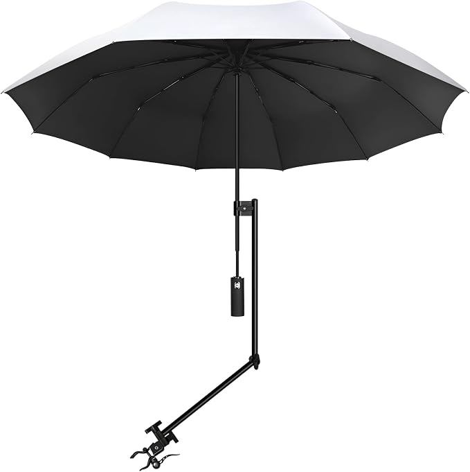 XLINGZA UPF 50+ Beach Umbrella with Adjustable Universal Clamp