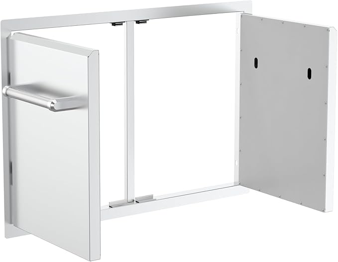 SPIRE 33" Built-in Double Access Door, Stainless Steel, Heavy-Duty Handles, Universal Mount, Perfect for Outdoor Kitchens & Islands, BBQ, Outdoor Grilling, Backyards, 780-0018B