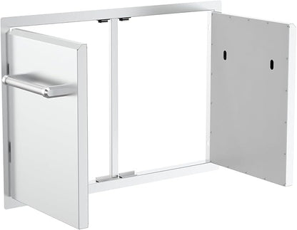 SPIRE 33" Built-in Double Access Door, Stainless Steel, Heavy-Duty Handles, Universal Mount, Perfect for Outdoor Kitchens & Islands, BBQ, Outdoor Grilling, Backyards, 780-0018B