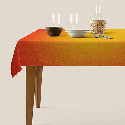 TKS MITLAN Tablecloth Orange Yellow Table Cloth Rectangle Table 52 x 70 Inch Gradient Color Unreal Round Warm Bright Simple Kitchen Decorations for Home Dinner Party