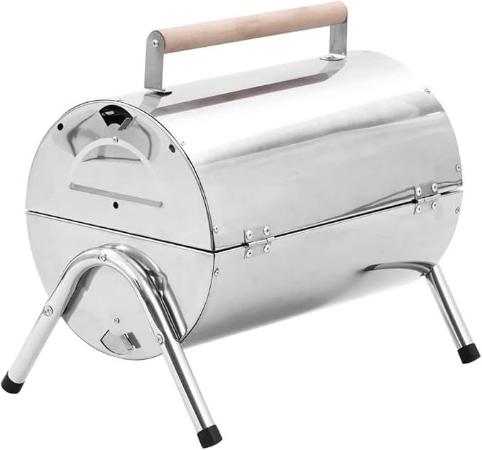 YAFF Portable Tabletop Charcoal BBQ Grill Stainless Steel Double Grids,Outdoor Grills-47852
