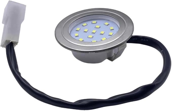 2x Stainless Steel 1.5W 12V Recessed Kitchen Smoke Exhaust Light LED Cabinet Light Stove Hood Light Lamp White 6000K
