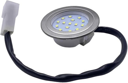 2x Stainless Steel 1.5W 12V Recessed Kitchen Smoke Exhaust Light LED Cabinet Light Stove Hood Light Lamp White 6000K