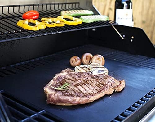G & F Products 100% Non-Stick BBQ Grill Mat, 5 Pieces, Temperature Resistant -100F to +500F, Reusable and Dishwasher Safe