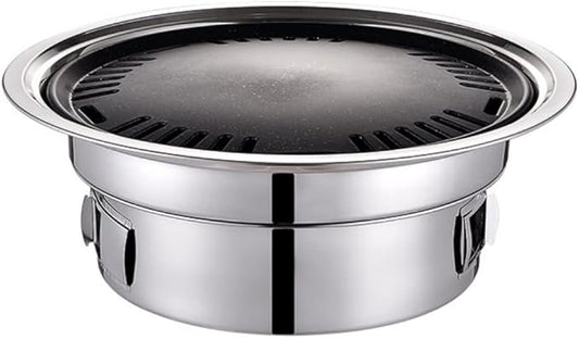 Bbq Grill Charcoal Grill Charcoal Stove Charcoal Barbecue Grill Stainless Steel Non-stick Barbecue Tray Grills Portable Charcoal Stove Outdoor Camping Barbecue Grill Charcoal Griddle (Color : 40cm)