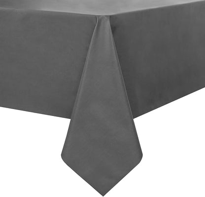 Romanstile 100% Waterproof PVC Tablecloth, Square Oil Spill Proof Stain Resistant Vinyl Table Cloth, Wipe Clean Plastic Table Covers for Kitchen/Dining/Parties - 54 x 54 Inch, Dark Grey