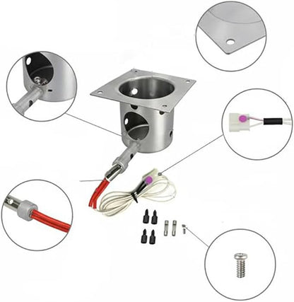 Firsgrill Replacements for Pit Boss Treager Pellets Grill/Smoker Parts (2, Ignited Rod & Firebox) (Silver）