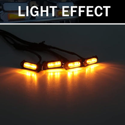 Amber LED Grille Lights For Tacoma TRD Pro 2016-2022, 4Pcs OEM Front Grill Light Kit with Wire Harness And Fuse