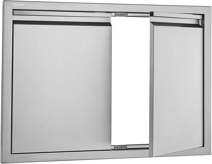 VEVOR Stainless Steel BBQ Access Door - 30W x 21H Inch Double Vertical Wall Door for Outside Cabinet and Grilling Station