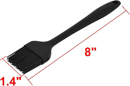 uxcell Silicone Heat Resistant Barbecue Baking Grilling Oil Basting Brush Black