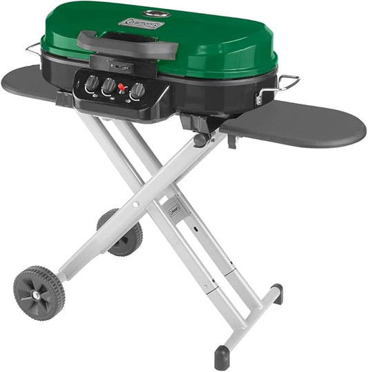 Coleman RoadTrip Swaptop Gas Barbecue Grill with Temperature Control in Green Cast Iron and Aluminum