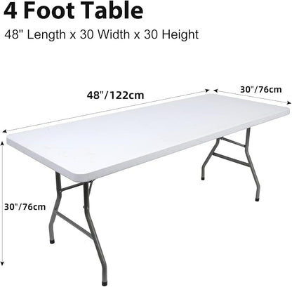 BDDC 4ft Black Stretch Spandex Fitted Table Cloth for 4 Foot Tables | GRS-Certified Eco-Friendly Fabric, Elastic Fit Rectangle Tablecloth, Washable, Wrinkle-Free, For Events & Parties
