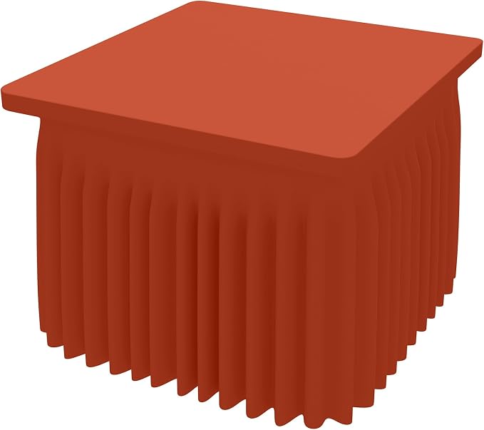 Smiry Spandex Elastic Fitted Table Cloth Skirt for 3FT Square Table | Stretch Washable Table Cloth, Banquet Table Cover for Wedding, Party, Indoor & Trade Shows, (Rust, 36Lx36Wx30H)