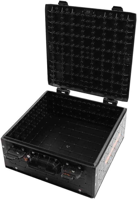 YakAttack ShortStak Solo Storage Box - Size & Color Options | Standalone Low-Profile Crate with Lid, Hinges & Latches | GridLoc Mounting Panels | Slider Feet for Under-Seat Use | Made in USA