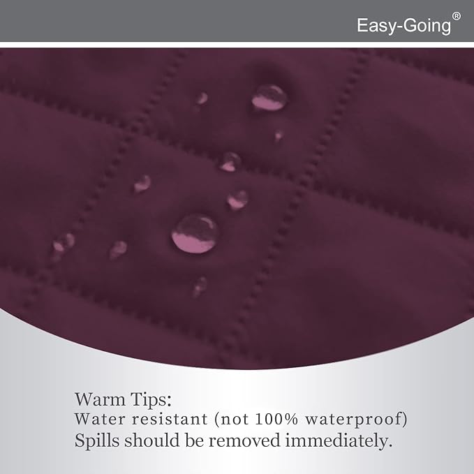 Easy-Going Reversible Couch Cover, Recliner 22 in, Wine/Beige | Machine Washable Slipcover For Dogs, Water Resistant Furniture Mat For Living Room, Non-Slip Sofa Cover, Pet Friendly