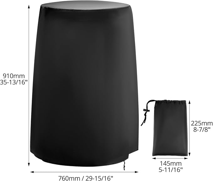 QWORK Round Smoker Cover 30 Inch - Heavy Duty Waterproof BBQ Grill Cover, Outdoor Vertical Dome & Bullet Smoker Cover - Universal Fits Griller
