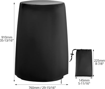 QWORK Round Smoker Cover 30 Inch - Heavy Duty Waterproof BBQ Grill Cover, Outdoor Vertical Dome & Bullet Smoker Cover - Universal Fits Griller