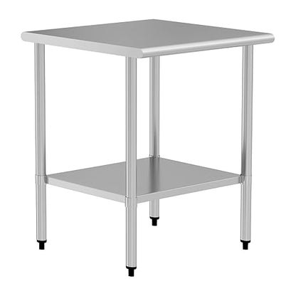Stainless Steel Table for Prep & Work 30" X 30" inches with Adjustable Undershelf, Commercial Workstations, Utility Table in Kitchen Garage Outdoor BBQ