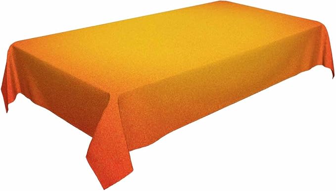 TKS MITLAN Tablecloth Orange Yellow Table Cloth Rectangle Table 52 x 70 Inch Gradient Color Unreal Round Warm Bright Simple Kitchen Decorations for Home Dinner Party
