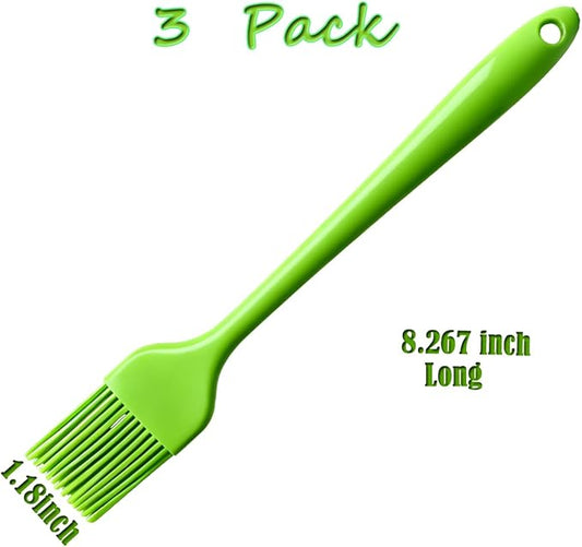 Green Silicone Pastry Basting Brush - Food Grade BPA Free, Heat Resistant Up to 660°F/315°C, Dishwasher Safe Cooking Brush for Baking, BBQ, Grilling, Sauce,Butter,Cake & Bread