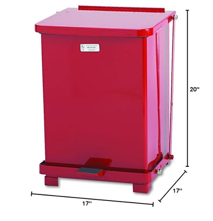 Rubbermaid Commercial Products Defenders Biohazard Steel Trash Can Step-On 4 GAL Red Hospital/Doctor's Office/Healthcare Facilities