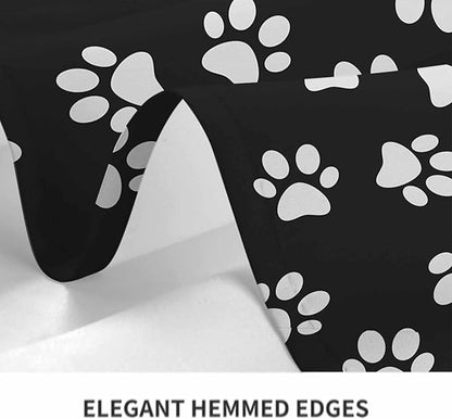 TKS MITLAN Dog Paw Print Dark Tablecloth Decor Table Cloth Dining Room Kitchen Table Cover 52 x 70 Inch Oblong/Rectangle