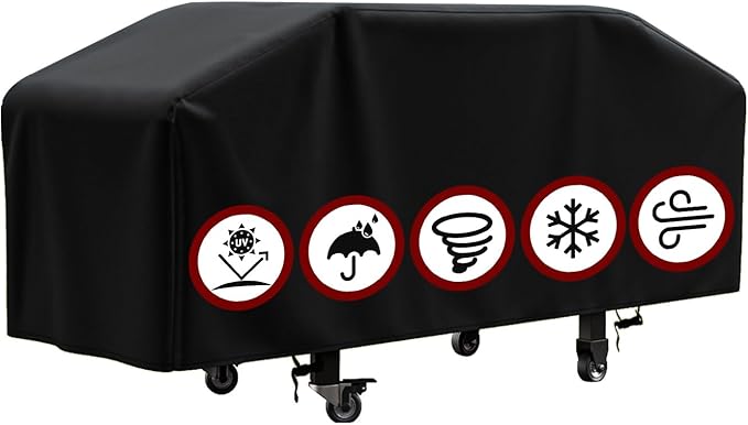 SHINESTAR Griddle Cover for Blackstone 36 Inch Griddle Without Hood, Heavy Duty Waterproof Flat Top Gas Grill Cover with Click-Close Straps, UV-Resistant BBQ Cover for More 4-Burner Griddle