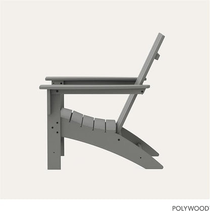 POLYWOOD Modern Adirondack Chair – All-Weather Outdoor Lawn Adirondack Chairs – HDPE, Fade-Resistant & Durable Outdoor Furniture – For Patio, Deck & Fire Pit Chairs – Grey
