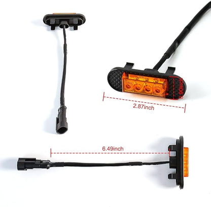 LED Grill Lights For Ford Bronco 2021 2022 2023 Amber Grille Lamps Kit 4 Pcs with Fuse