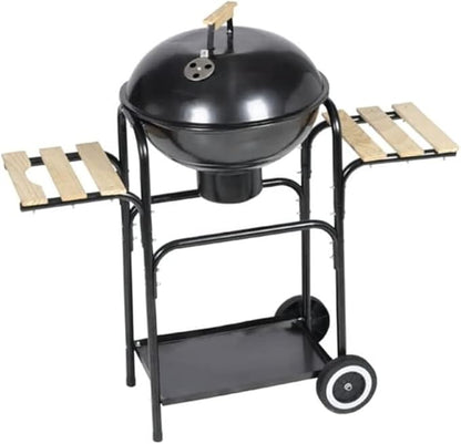 Homgoday Michigan XL Wood and Charcoal Outdoor Barbeque Grill, Round Barbeque Indoor Furniture Decor for Living Room Office Bedroom