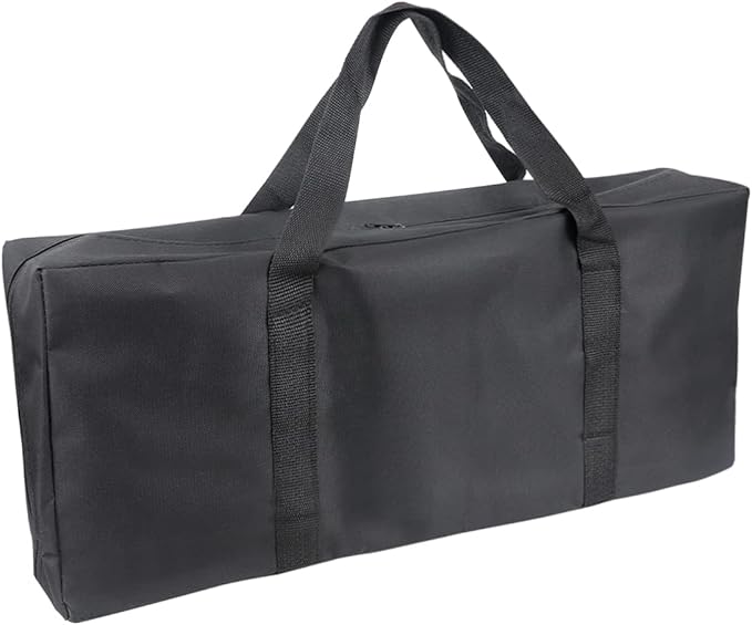 BBQ Tools Carry Bag,Large Capacity Oxford Grill Tool Carry Bag, Waterproof Outdoor BBQ Grill Accessories Bag for Picnic Cooking Camping Trip (Black,24.8x 5.12 x 9.45inch)