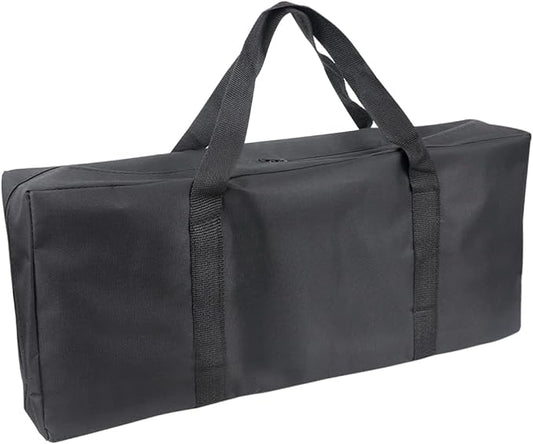 BBQ Tools Carry Bag,Large Capacity Oxford Grill Tool Carry Bag, Waterproof Outdoor BBQ Grill Accessories Bag for Picnic Cooking Camping Trip (Black,24.8x 5.12 x 9.45inch)