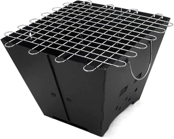IRYZE Portable Charcoal Grill Square Folding Barbecue Grill Outdoor Compact Lightweight BBQ Grill Party Dinner Charcoal Grill BBQ Grill for Outdoor