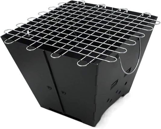IRYZE Portable Charcoal Grill Square Folding Barbecue Grill Outdoor Compact Lightweight BBQ Grill Party Dinner Charcoal Grill BBQ Grill for Outdoor