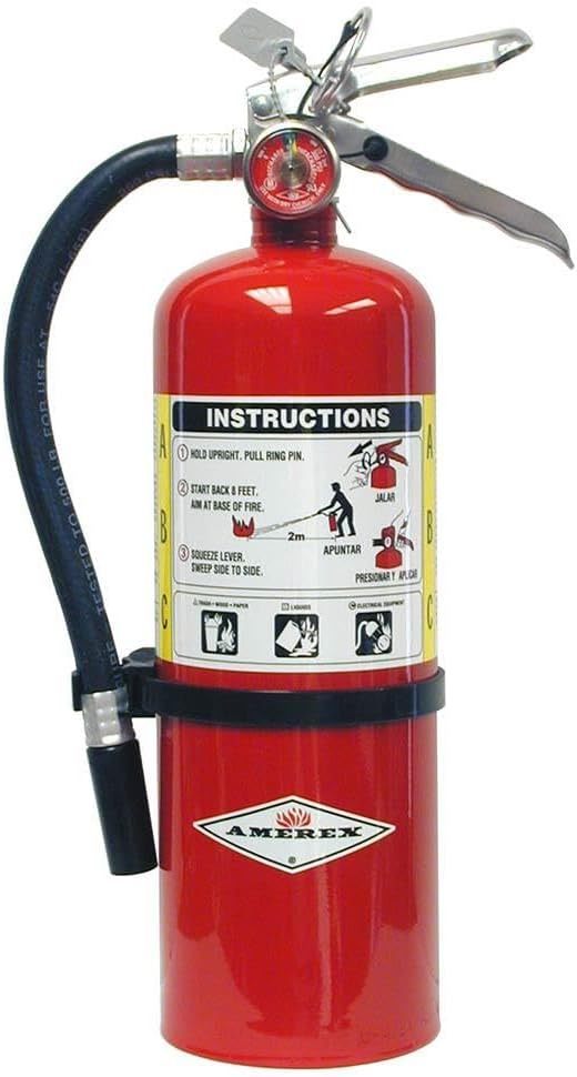 Amerex B402, 5lb ABC Dry Chemical Class A B C Fire Extinguisher, with Wall Bracket, 5 Pack
