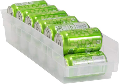 Akro-Mils 30138 Heavy Duty Plastic Shelf Bins, 18"x 6.5"x 4", Clear, 12-Pk | Heavy Duty Nesting Storage Bins for Garage, Closet, Refrigerator, Kitchen, Cabinet, Drawer Organization, Pantry Organization