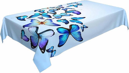 TKS MITLAN Tablecloth Butterflies Table Cloth Rectangle Table 60 x 84 Inch Blue Flying Butterflies Kitchen Decorations for Home Dinner Party