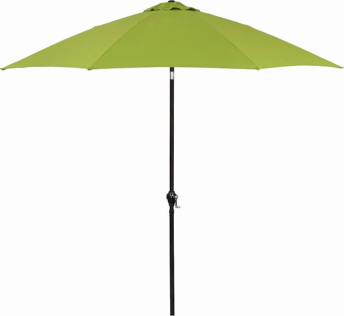 Sunline 9 ft Patio Umbrella with Crank & Push Button Tilt, Outdoor Market Umbrella with UV Protection & Wind Vent and Fiberglass Ribs, Metal Frame for Deck, Pool & Table, Lime